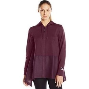 Maroon Puma Evo Hooded Zip Up Size Medium
